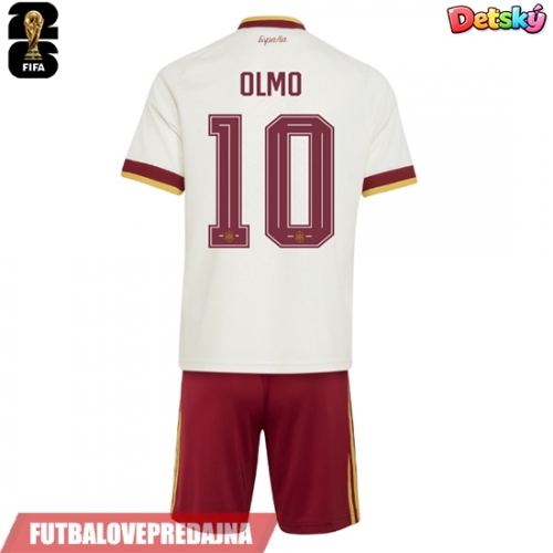 Lacne Dětský Futbalové dres Španielsko Dani Olmo #10 MS 2026 Krátky Rukáv - Preč (+ trenírky)